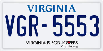 VA license plate VGR5553