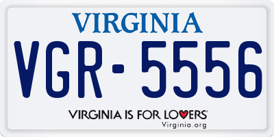 VA license plate VGR5556