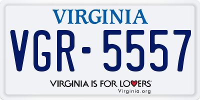 VA license plate VGR5557