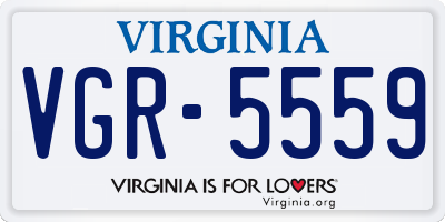 VA license plate VGR5559