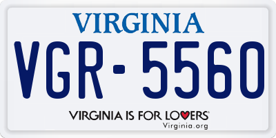 VA license plate VGR5560