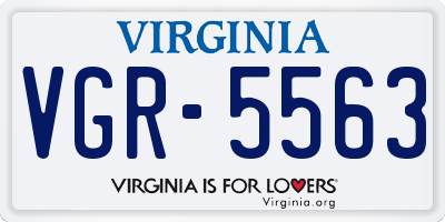 VA license plate VGR5563