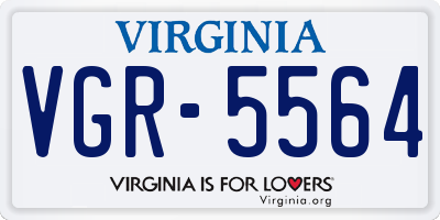 VA license plate VGR5564