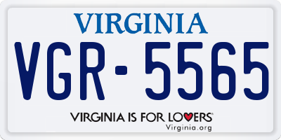 VA license plate VGR5565