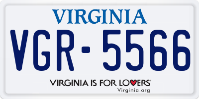 VA license plate VGR5566