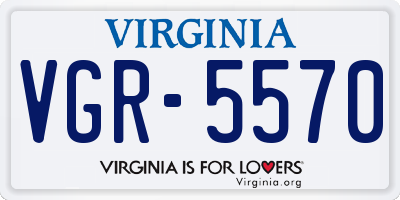 VA license plate VGR5570