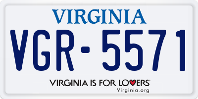 VA license plate VGR5571