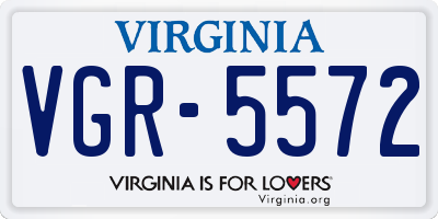VA license plate VGR5572