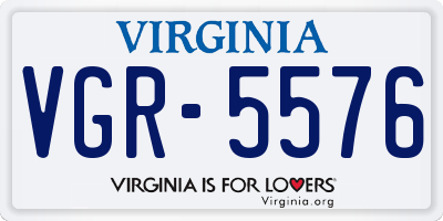 VA license plate VGR5576