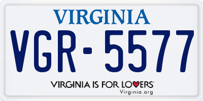VA license plate VGR5577