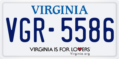 VA license plate VGR5586