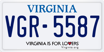 VA license plate VGR5587
