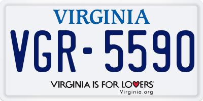 VA license plate VGR5590