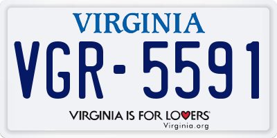 VA license plate VGR5591