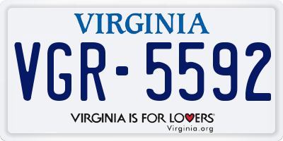 VA license plate VGR5592