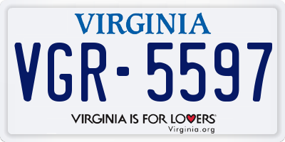 VA license plate VGR5597