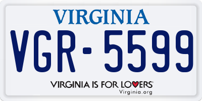 VA license plate VGR5599
