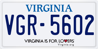 VA license plate VGR5602