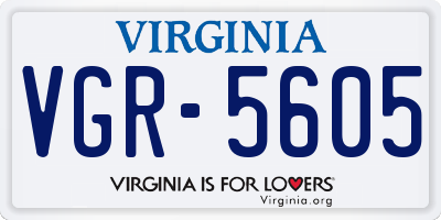 VA license plate VGR5605