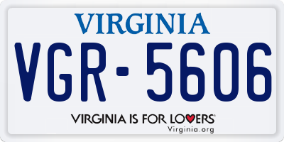VA license plate VGR5606