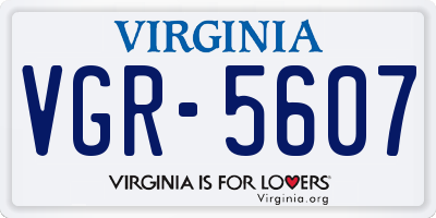 VA license plate VGR5607