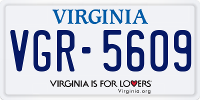 VA license plate VGR5609