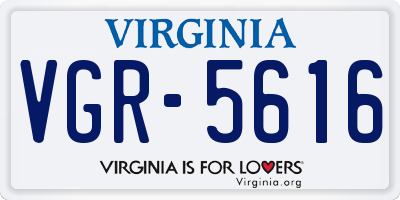 VA license plate VGR5616