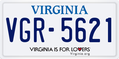 VA license plate VGR5621