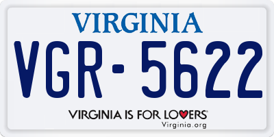 VA license plate VGR5622