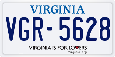 VA license plate VGR5628