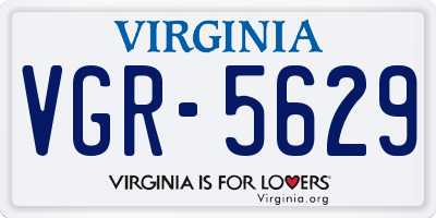 VA license plate VGR5629