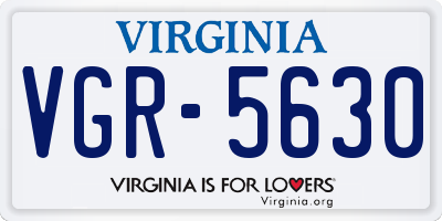 VA license plate VGR5630