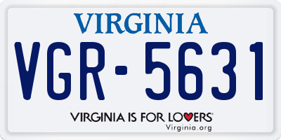VA license plate VGR5631