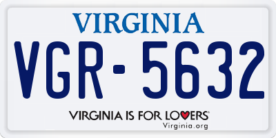 VA license plate VGR5632