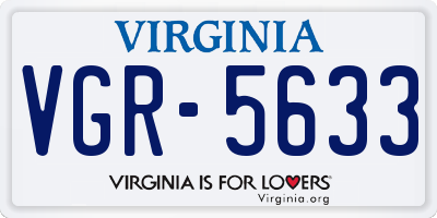 VA license plate VGR5633