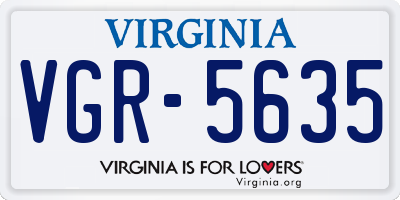 VA license plate VGR5635