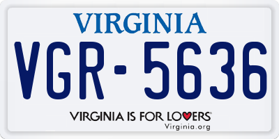 VA license plate VGR5636