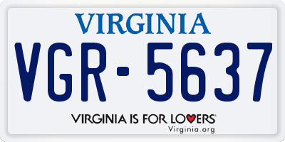 VA license plate VGR5637