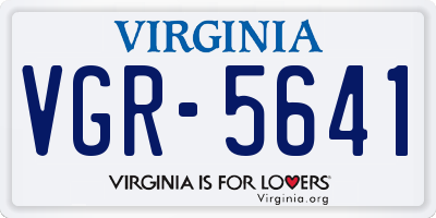 VA license plate VGR5641