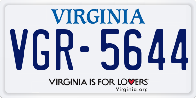 VA license plate VGR5644