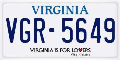 VA license plate VGR5649