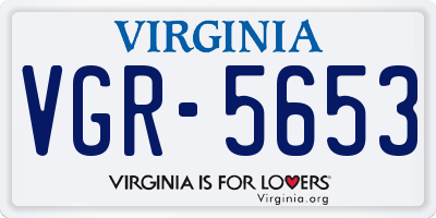 VA license plate VGR5653