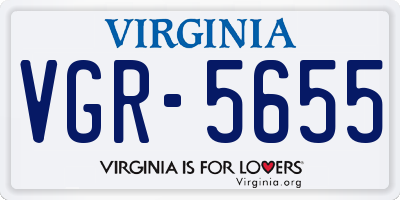 VA license plate VGR5655