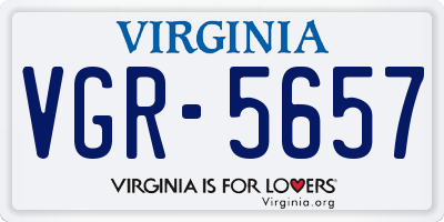 VA license plate VGR5657