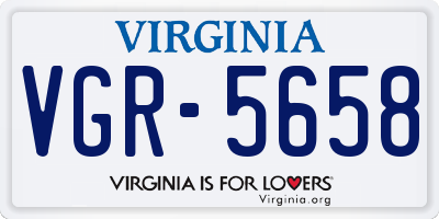 VA license plate VGR5658
