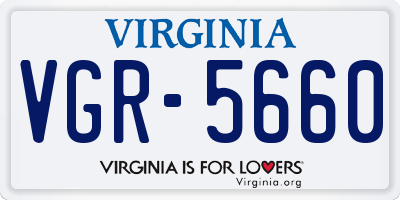VA license plate VGR5660