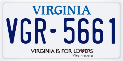 VA license plate VGR5661