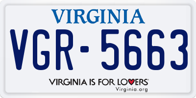 VA license plate VGR5663