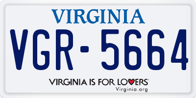 VA license plate VGR5664