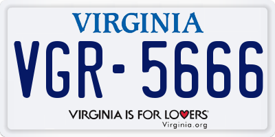 VA license plate VGR5666